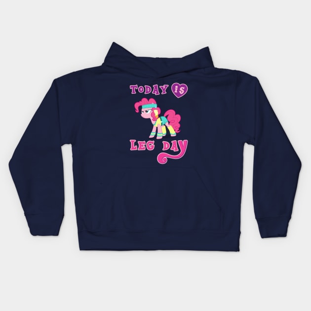 Today Is Leg Day Gym Pony Fitness Kids Hoodie by WorkoutQuotes